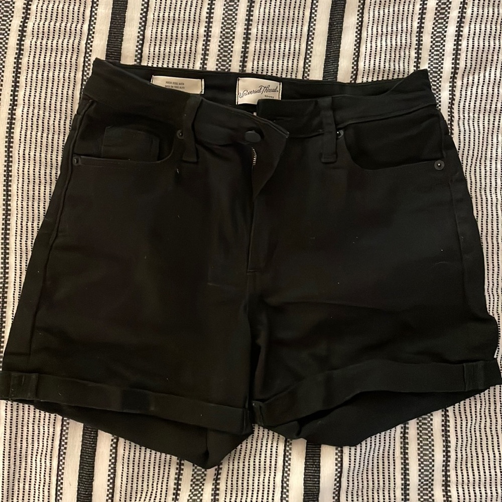Black jean shorts